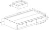 Spark Mate's Platform Storage Bed with 3 Drawers- Pure White