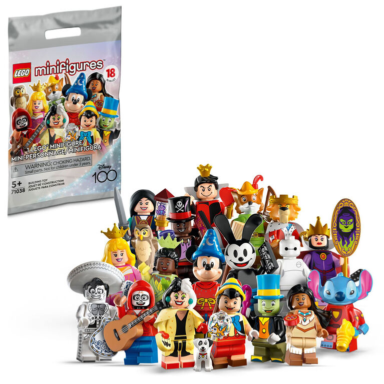 Figurines LEGO Disney Série 100, 71038 Ensemble de jeu de