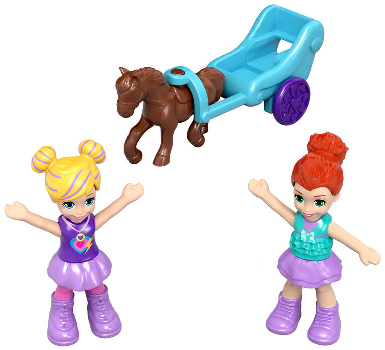 Polly Pocket - Pocket World - Micro-Polly et Micro-Lila - Coffret Calèche.