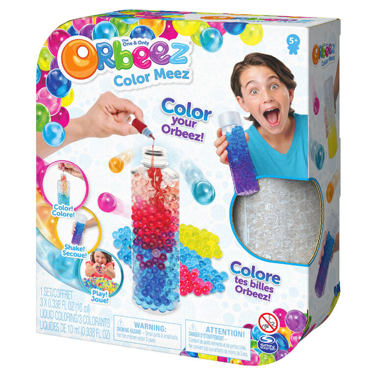 Orbeez, Kit d'activité Color Meez avec 400 billes Orbeez gonflées et 800 petites billes Orbeez à faire gonfler, colorer et personnaliser