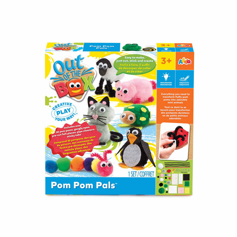 National Geographic Kids Pom Poms Arts and Crafts Kit - Pom Pom Animals Toddler Craft Kit, Preschool Art, Toddler Crafts Ages 3-5, Crafts for