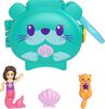 ​Polly Pocket Pet Connects Otter Compact Playset with Mermaid Doll, Otter Figure and Accessory, Stackable