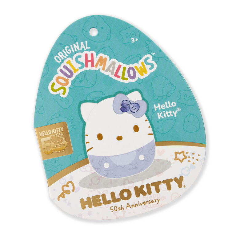 Squishmallows 8" Plush - Hello Kitty 50th Anniversary Embossed Bows: Blue Hello Kitty
