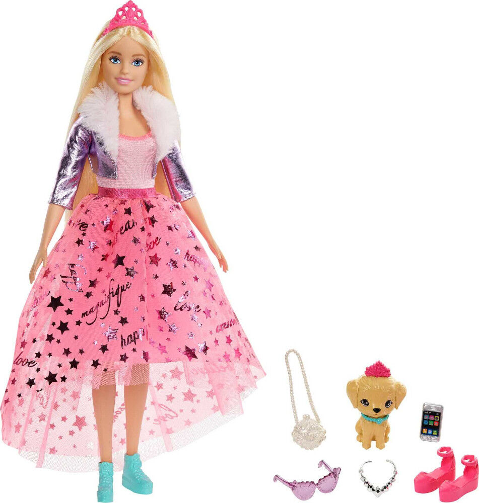 Poupee Barbie Royale Adventure de 30 cm avec tenue de princesse et chiot