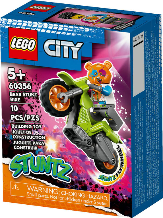 LEGO City Bear Stunt Bike 60356 Building Toy Set (10 Pieces)