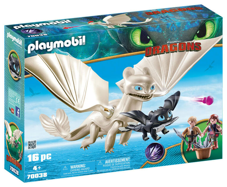 Playmobil - How To Train Your Dragon -  Furie Éclair et bébé dragon avec les enfants