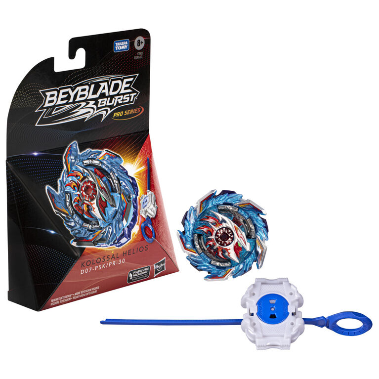 Beyblade Burst Pro Series, Starter Pack Kolossal Helios, toupie de type équilibre avec lanceur Beyblade