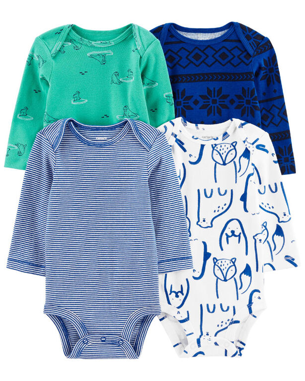 Carter's Four Pack Multi Print Bodysuits 6M