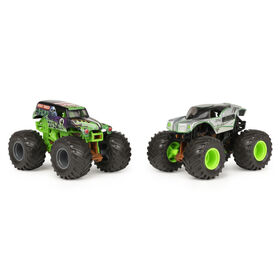 Monster Jam, Official Grave Digger vs. Alien Invasion Color-Changing Die-Cast Monster Trucks, 1:64 Scale