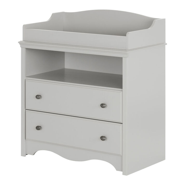 Angel Changing Table with Drawers- Soft Gray