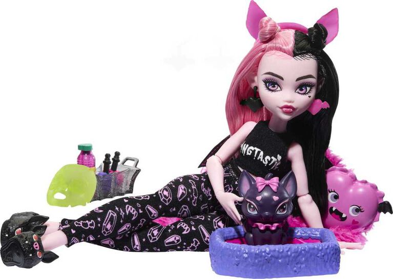 Monster High Soirée Cris-jama Draculaura, poupée et accessoires