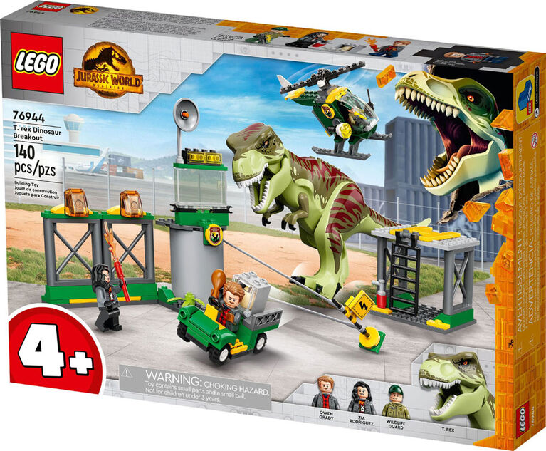 LEGO Jurassic World L'évasion du dinosaure T. rex 76944 Ensemble de  construction (140 pièces)