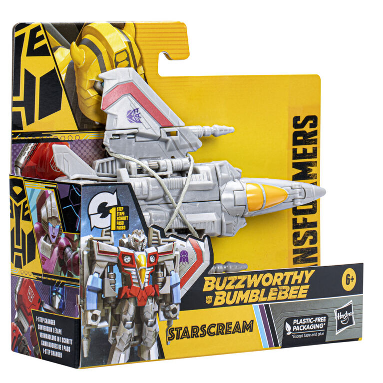 Transformers Buzzworthy Bumblebe, figurine Starscream Changer 1 étape de 10,5 cm - Notre exclusivité
