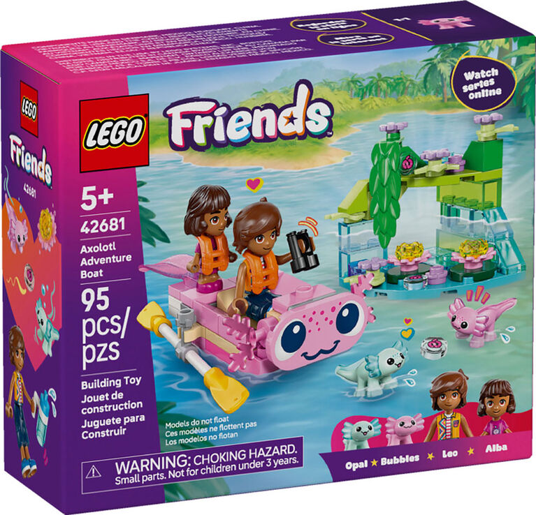 LEGO Friends Le Bateau d'Aventure Axolotl - 2 Minipoup&eacute;es, 2 Jouets Axolotl - Bateau Miniature - 42681