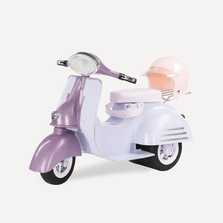 Ride In Style Scooter, Our Generation, Scooter pour poupées de 18 po - violet et bleu
