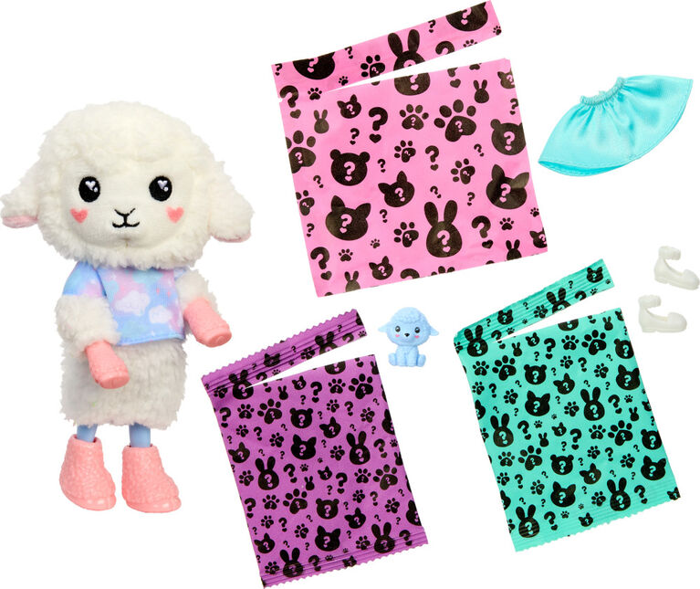 Barbie Cutie Reveal Cozy Cute Tees Series Chelsea Doll and Accessories, Plush Lamb
