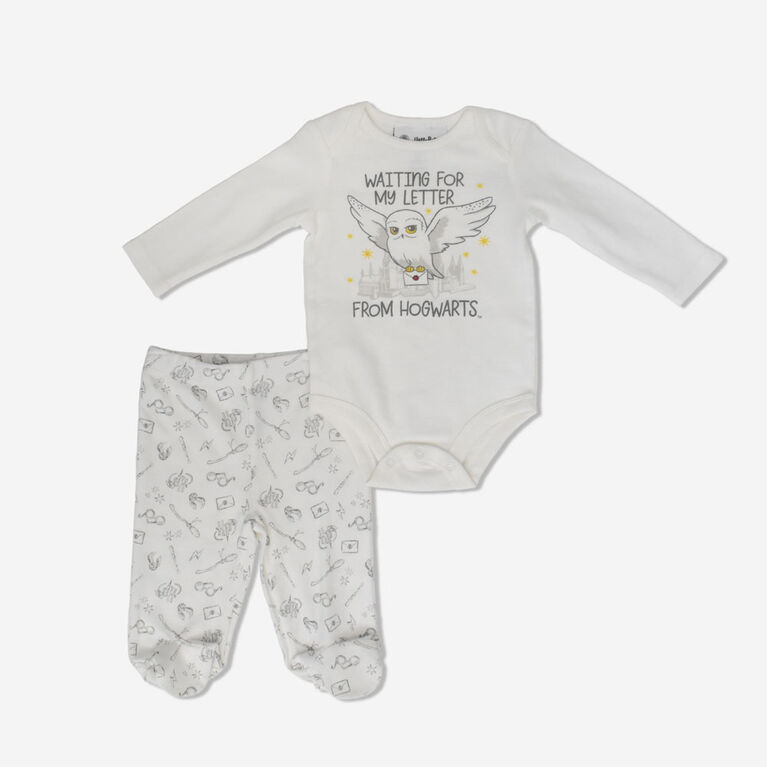 Harry Potter 2 Piece Sleep Set White 9M