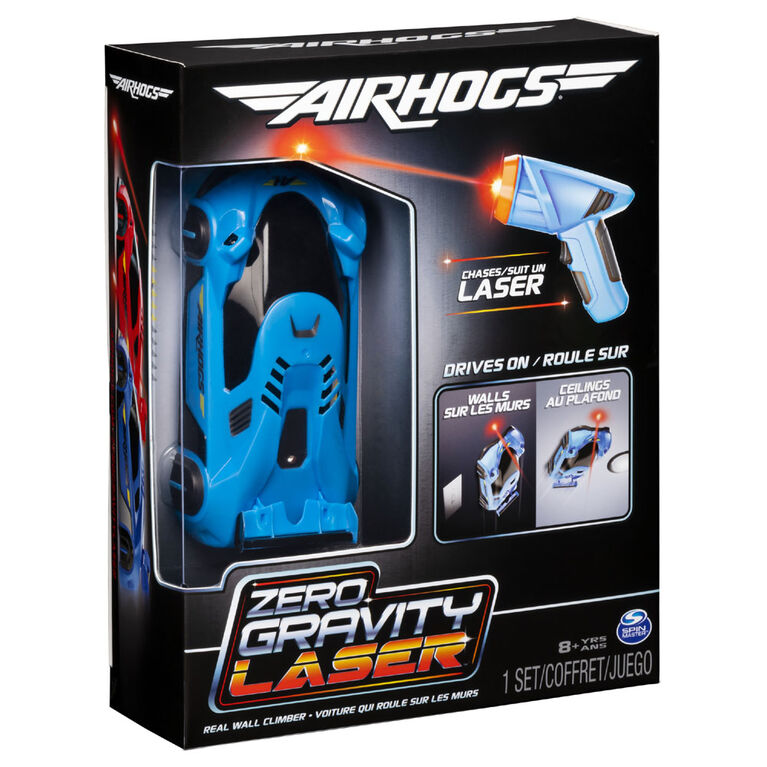 Air Hogs, Zero Gravity Laser, Voiture de course qui roule sur les murs à guidage laser, bleu.