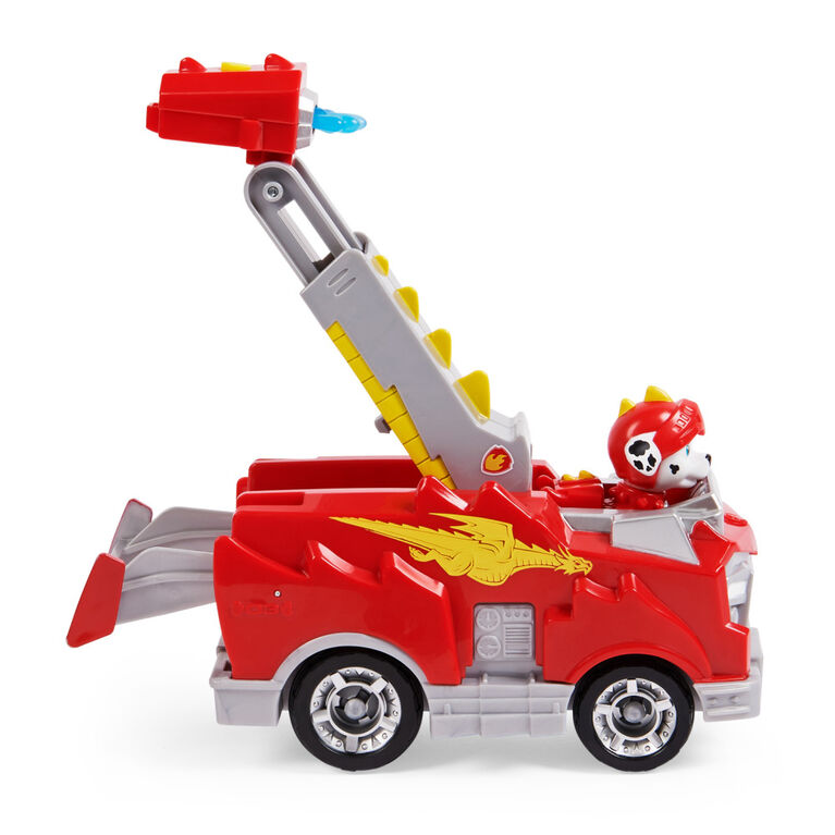 PAW Patrol, Rescue Knights Marshall, Véhicule transformable avec figurine articulée à collectionner