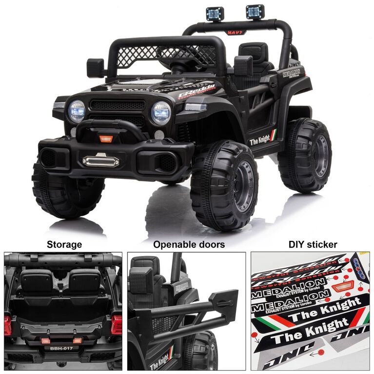 Voltz Toys Jeep with Remote, Black