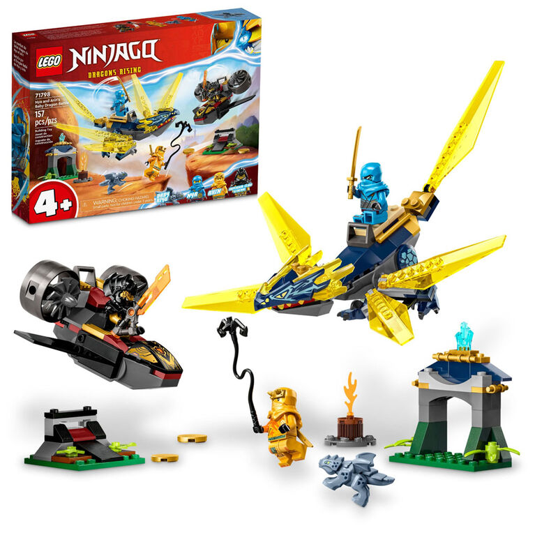 LEGO NINJAGO Le combat du bébé dragon de Nya et Arin 71798 Ensemble de jeu de construction (157 pièces)