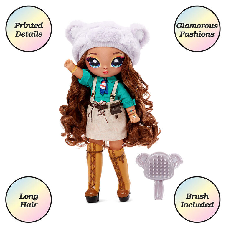 Na Na Na Surprise Teens Fashion Doll - Amelia Outback, 11" Brunette Soft Fabric Doll, Australian Koala Inspired