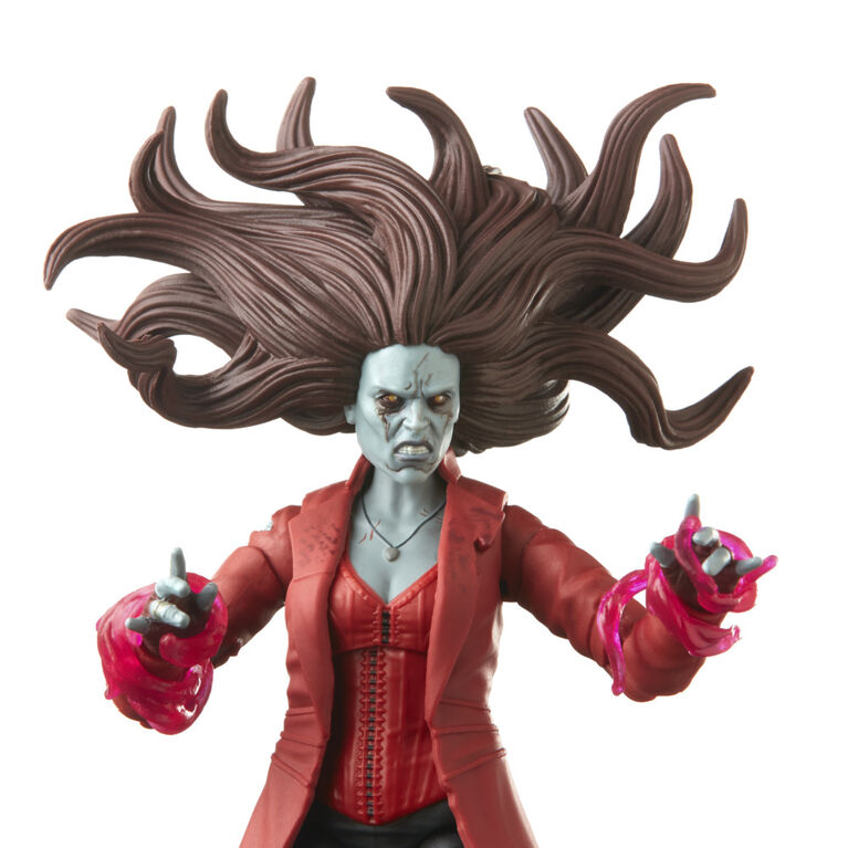 Marvel Legends Series MCU Disney Plus What If Zombie Scarlet Witch Action Figure 6-inch Collectible Toy, 2 Accessories and 1 Build-A-Figure Part