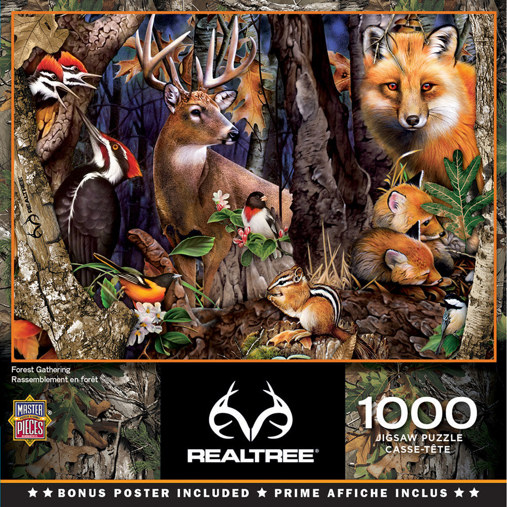 Realtree 1000 Piece Puzzle - "Forest Gathering" - English Edition