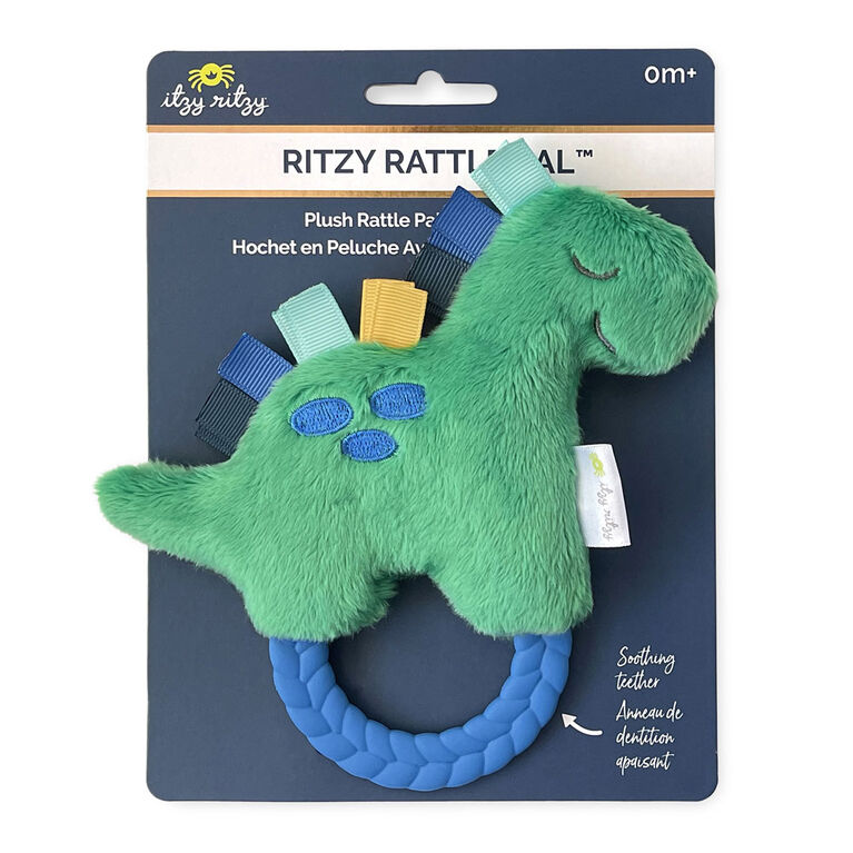 Itzy Ritzy Ritzy Rattle Pal Peluche Dino Avec Dentition