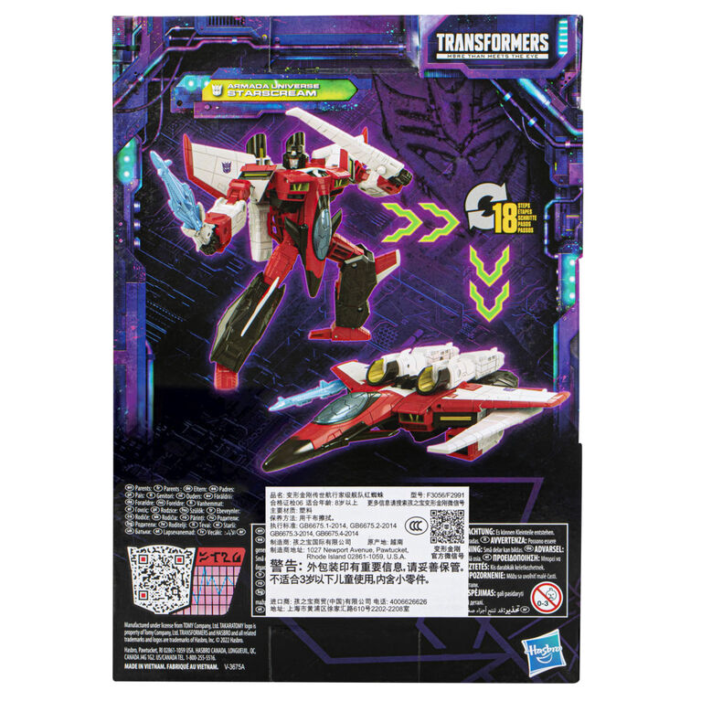 Transformers Toys Generations Legacy Voyager Armada Universe Starscream Action Figure, 7-inch