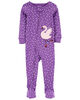 Carter's One Piece Flamingo 100% Snug Fit Cotton Footie Pajamas Purple  12M