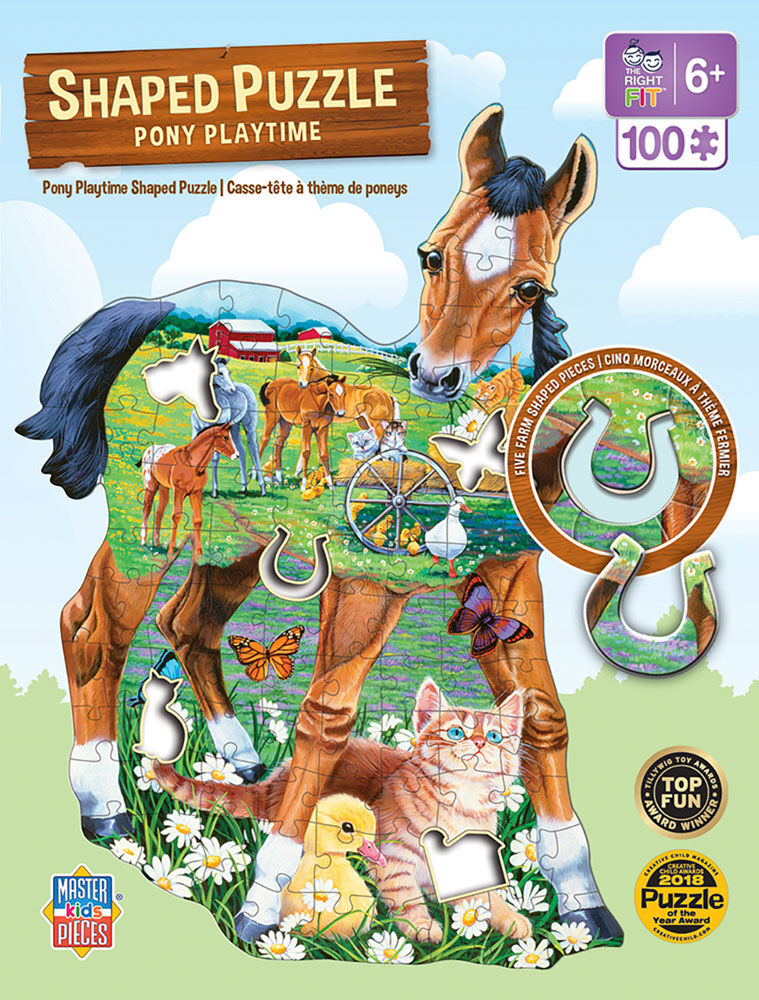 Shaped 100 Piece Puzzle - "Pony Playtime"