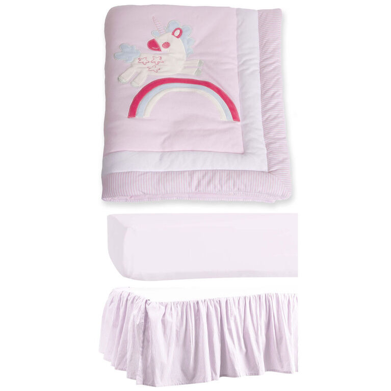 Ensemble De 3 Pièces Pour Lit De Bébé- Rose