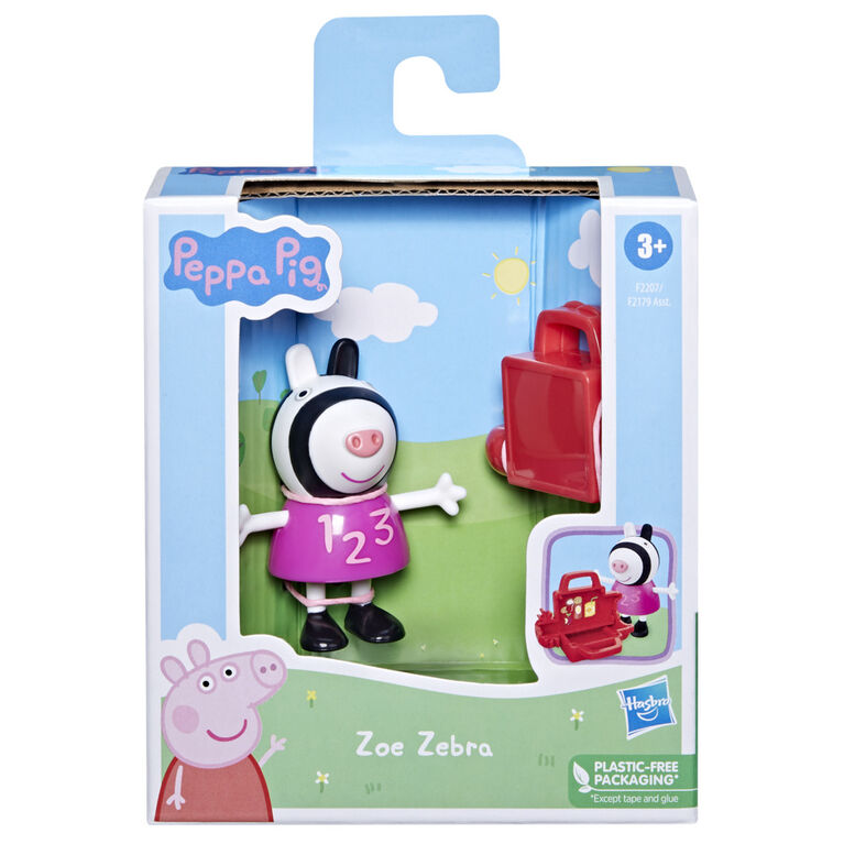 Peppa Pig Peppa's Adventures assortiment figurines Peppa et ses amis, jouet préscolaire, figurine Zoë Zebra