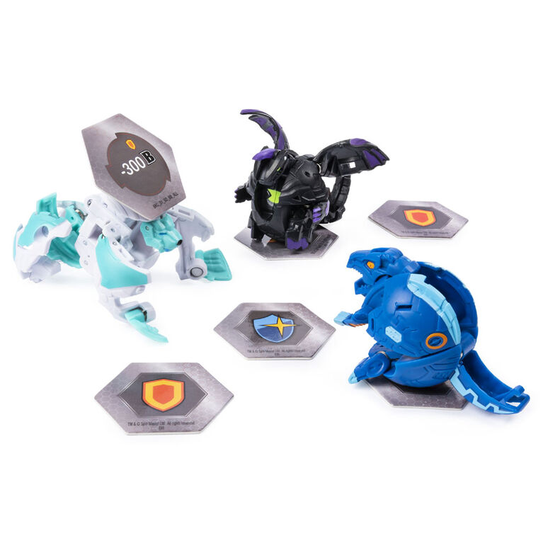 Bakugan, Starter Pack 3 personnages, Haos Hydorous, Créatures transformables à collectionner.