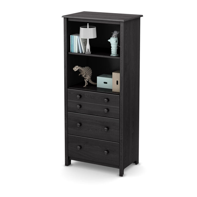 Little Smileys Shelving Unit with Drawers- Gray Oak