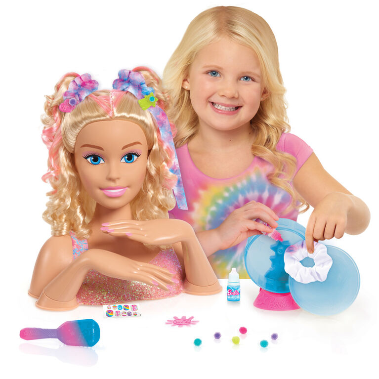 Barbie Tête à coiffer, cheveux blonds, 20 accessoires colorés