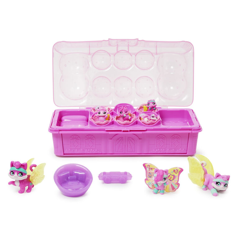 Hatchimals CollEGGtibles, Cat Family Carton with Surprise Playset, 10 Characters and 2 Accessories