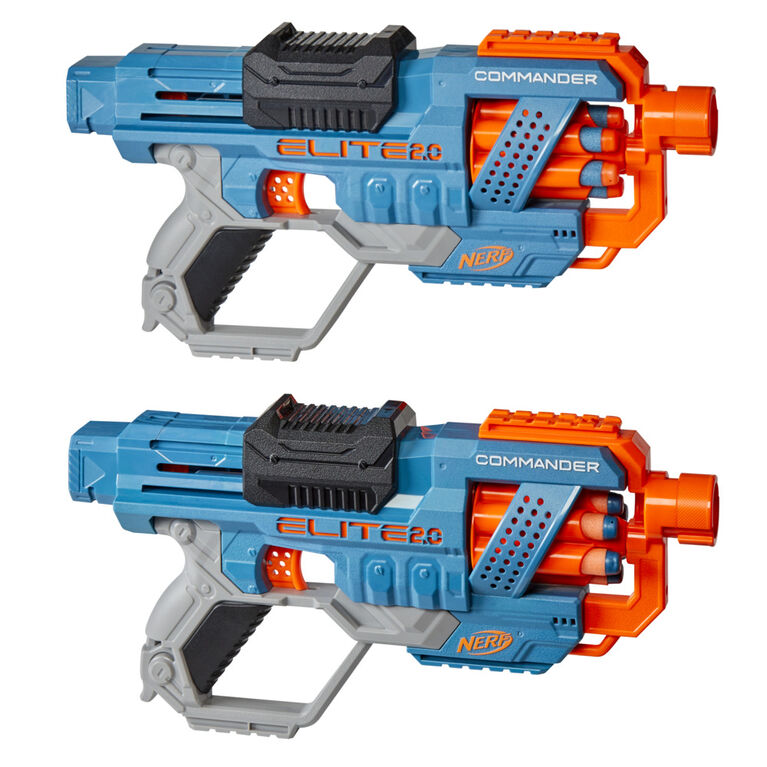 Elite 2.0, Blaster Commander RD-6, 12 fléchettes Nerf Officielles, Barillet  Rotatif 6 fléchettes