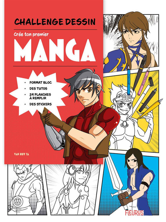 Bloc challenge dessin - crée ton premier manga - French Text