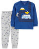 Carter's Two Piece Dog Cars Tee And Jogger Set Blue