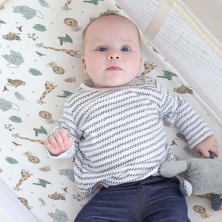 Koala Baby 1 Pack Flannel Playpen Sheet Safari