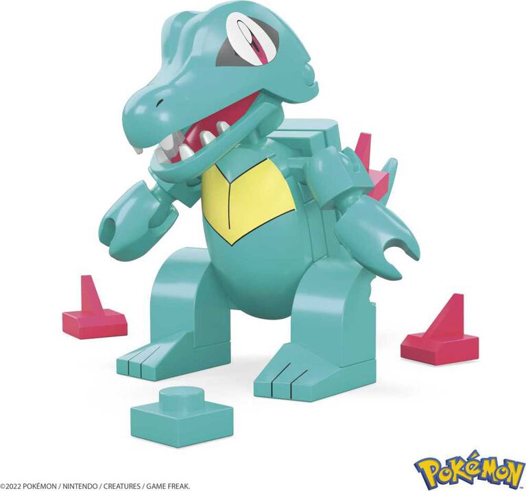 MEGA Pokemon Totodile building set with 30 pieces and Poke Ball