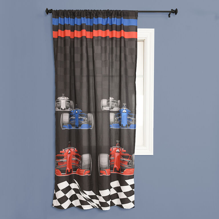 Race Car Kids Bedroom Curtain Panel Set