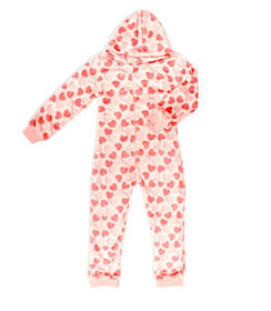 Jesse & Lulu Lounge Combinaison polaire : Petit coeur rose