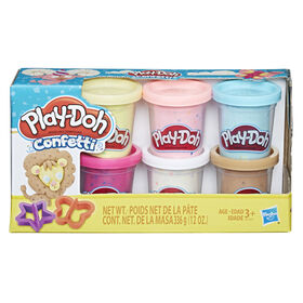Play-Doh - Ensemble de 6 couleurs de pâte atoxique avec confettis