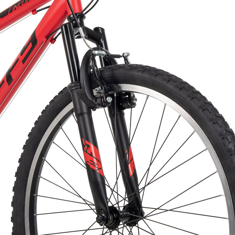 Huffy Incline 24-inch Men's 18-speed Mountain Bike with Front Suspension, Red - R Exclusive