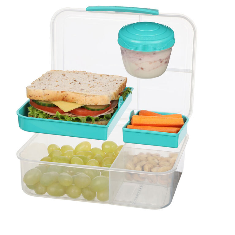 Boîte à lunch Sistema À EMPORTER Bento avec conteneur à yaourt, 1,65L, Sans BPA, couleur variable