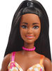 Barbie Fashionistas Doll #233 in Checkered Flower Midi Dress, Black Hair