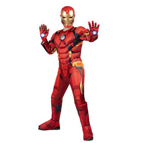 Marvel's Iron Man Deluxe Youth Costume Size Small - Deluxe Jumpsuit With Printed Design And Polyfill Stuffing Plus 3D Molded Headpiece And Gloves 